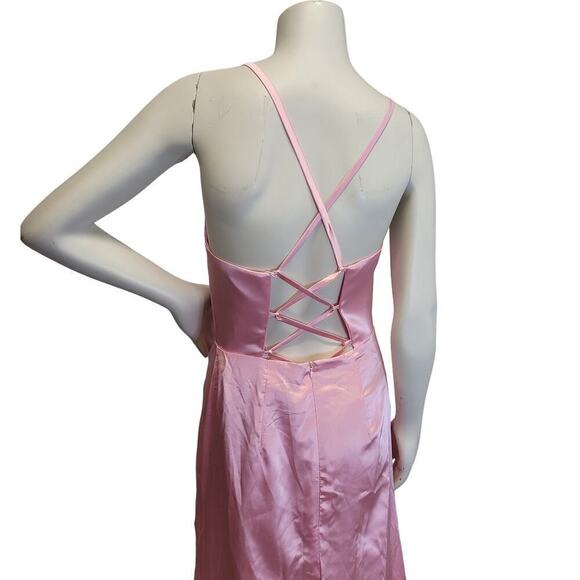 NWT Beautiful Bubblegum Pink Formal Gown Prom Dress Wedding Bridesmaid MOTB - Picture 9 of 11